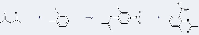 Acetamide,N-(2-methyl-4-nitrophenyl)- can be prepared by acetic acid anhydride and 2-methyl-aniline. The other product is acetic acid-(2-methyl-6-nitro-anilide). 